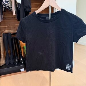 Chrome Hearts embroidered Black cropped  T-Shirt